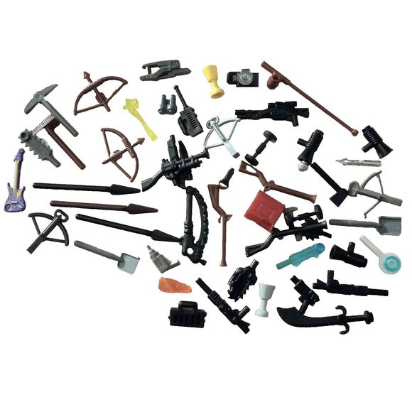 51pc Lot of Lego Minifigs Accessories- Tools Spears Camera Guitar Combat + More - Picture 2 of 6